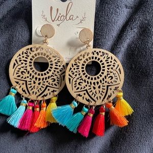Colorful & wooden earrings